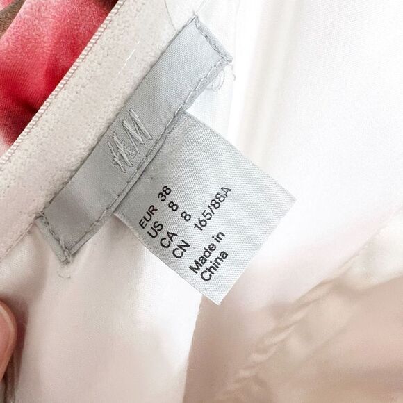 H&M Women's Floral Print Sweetheart Neck Ruched Mini Dress Size 8 - Picture 3 of 6